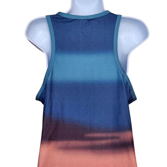 Shein Womens Tank Top Size M Blue Orange Ombre Graphic Paradaise Print - Picture 7 of 8